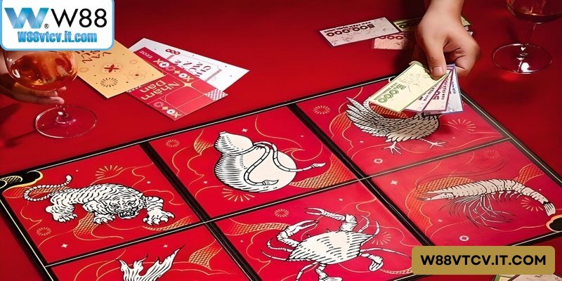 Bảng quy tắc đặt cược và các cửa cược phổ biến trong trò chơi bầu cua W88