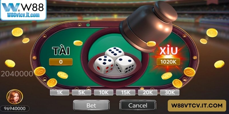Giao diện bàn cược Tài xỉu W88 với thiết kế sang trọng và hiện đại Giao diện bàn cược Tài xỉu W88 với thiết kế sang trọng và hiện đại